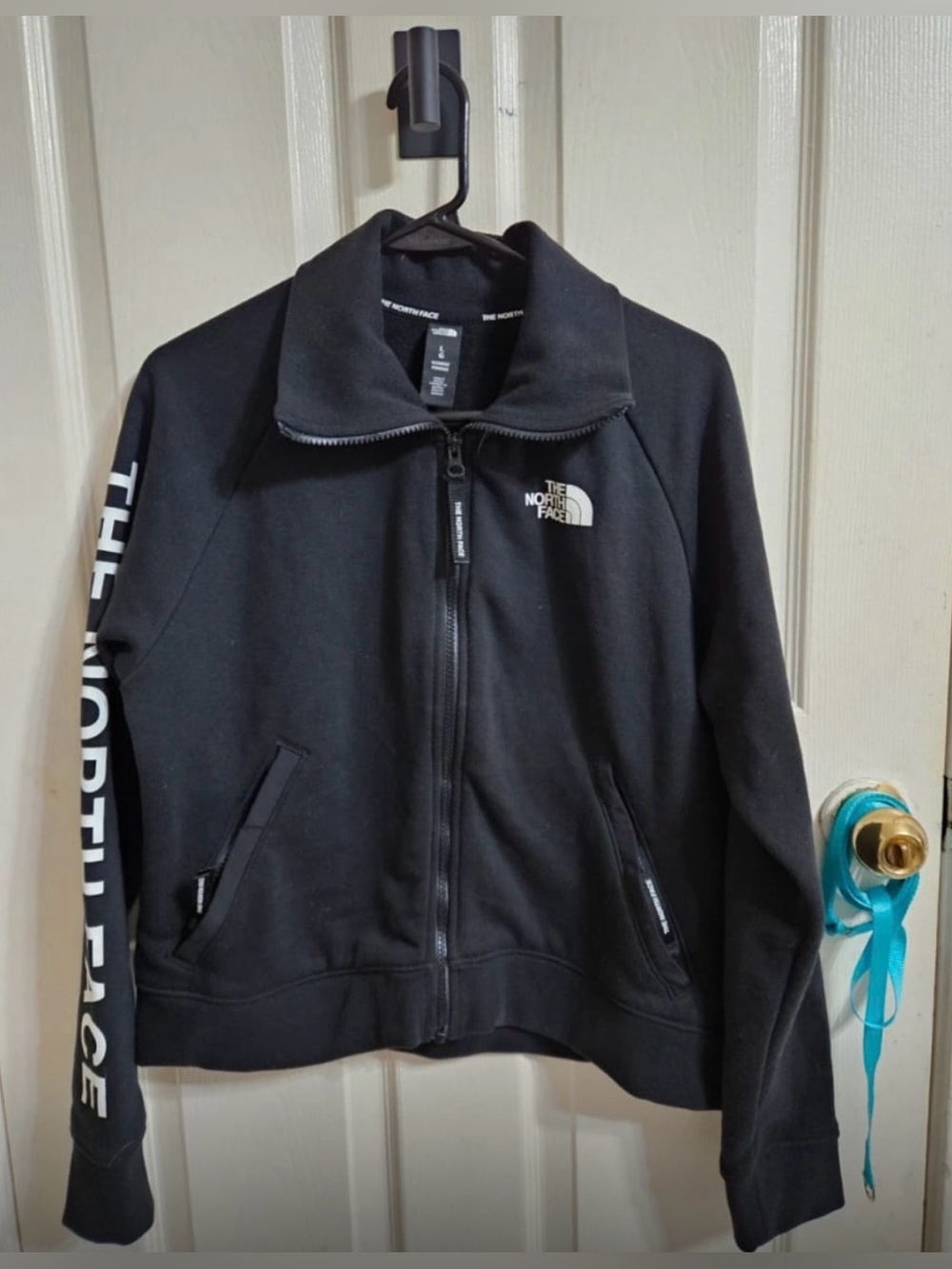 The North Face Black Women's Full-Zip Bomber Jacket with Sleeve Logo
